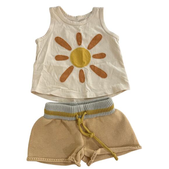 Wild Wawa Sun Tank Top & Retro Knitted Shorts Set Size 6-12 & 12-18 Months - Picture 2 of 11